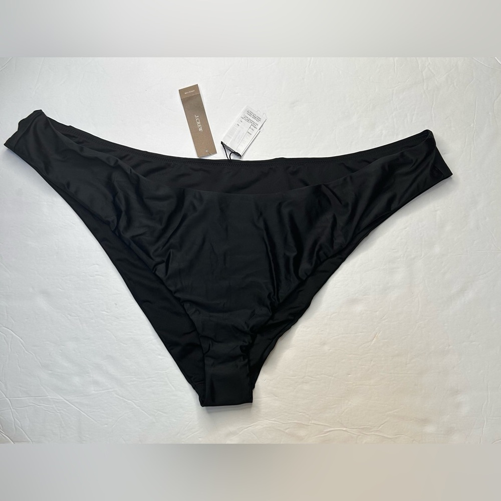 NWT J.Crew Women’s Plus Black Bikini Bottom Cheeky Cut Curved Re-imagine Size 3X